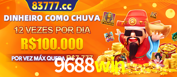 Banner do programa de recompensas Recomende para amigos do 9688win, detalhando os bônus por convidar amigos, com prêmios que chegam a R$288.888.