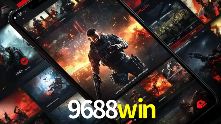Tela de um celular exibindo uma galeria de jogos de tiro com temática militar, mostrando a variedade de e-sports disponíveis para apostas na plataforma de entretenimento 9688win.